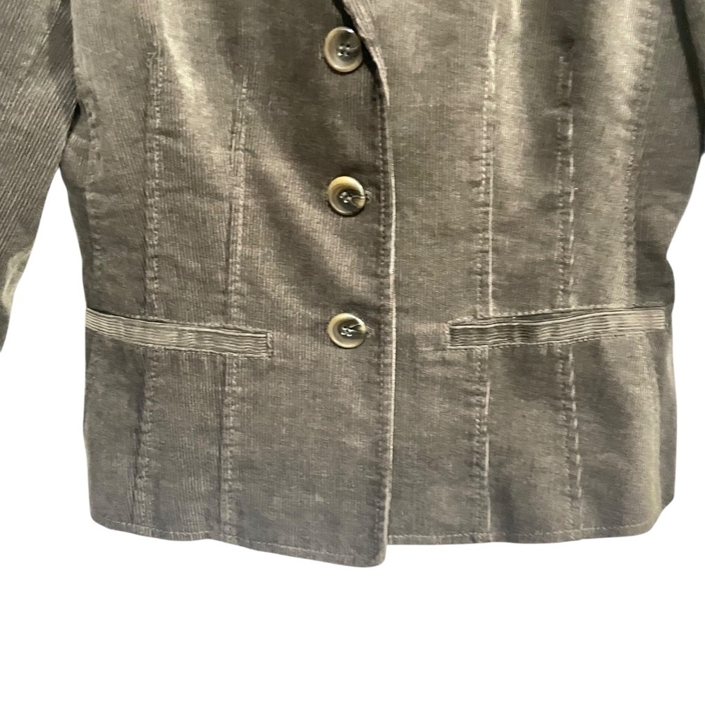 Kasper Brown Corduroy Blazer Jacket 3 Button Classic Career Workwear Size 4 - Picture 5 of 12